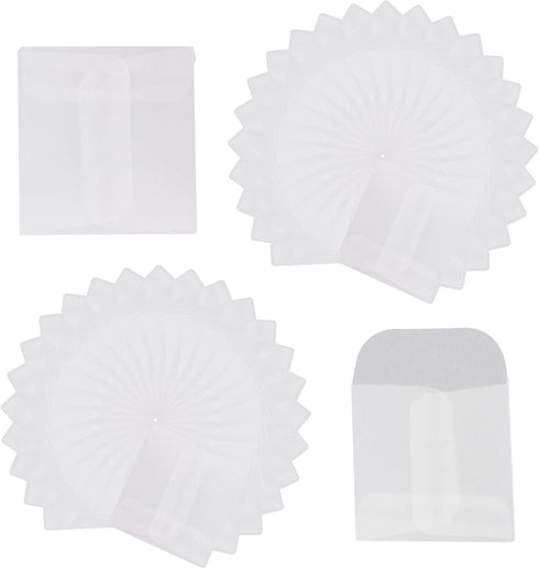 Antrader Glassine Envelopes for Stamps,50PCS 2x2 Inch Glassine Mini Lotto Lottery Ticket Holders Wedding Guest Favor Tissue Envelope Holder for Sc...