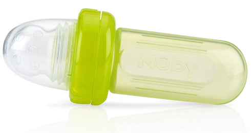 Nuby EZ Squee-Z Silicone Self Feeding Baby Food Dispenser (Green, 1 Count (Pack of 1))...