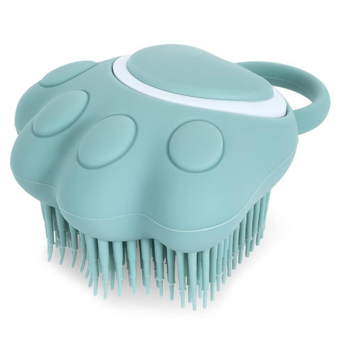 Dog Cat Bath Brush Comb Silicone Rubber Dog Grooming Brush Silicone Puppy Massage Brush Hair Fur Grooming Cleaning Brush Soft Shampoo Dispenser(bl...