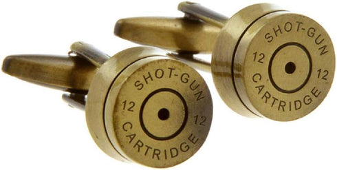 Bullet Shell Casing Army Police Pair of Cufflinks in a Presentation Gift Box & Polishing Cloth...