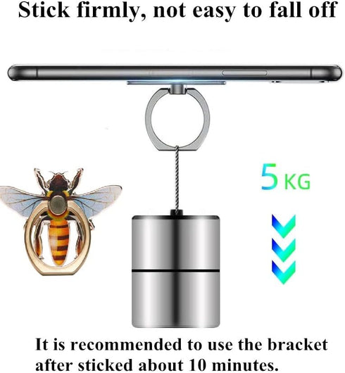 Bee Shape Style Alloy Color Paint Panel 360°Rotation Cell Phone Ring Holder Stand,Compatible for iPhone Samsung LG and Other Smartphones (Purple)...