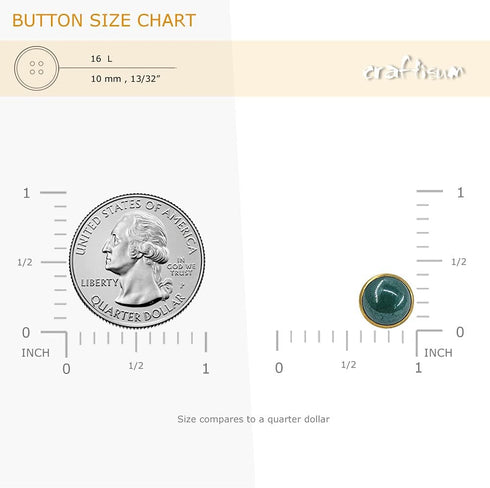 Deep Green Resin Sewing Buttons Brass Metal Base with Shank 30 Pcs - 10mm, 13/32"...