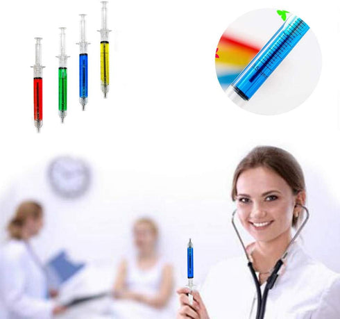 4 Syringe Pens + 6 Pill Pens + 6 Syringe Highlighters Fluorescent Needle Watercolor Pen (16 Pieces)...