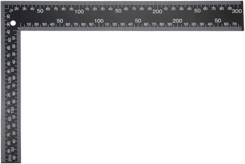 uxcell Leathercraft Black Tempered Stainless Steel Measuring Square Ruler for DIY Leather Handmade Sewing Tools 0-300mm 0-12inch Scale...