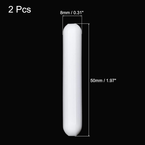 MECCANIXITY Magnetic Stirrer Mixer Stir Bar Rod 50mm(1.97") Cylinder Shape PTFE Coating Magnet White for Laboratory Pack of 2...