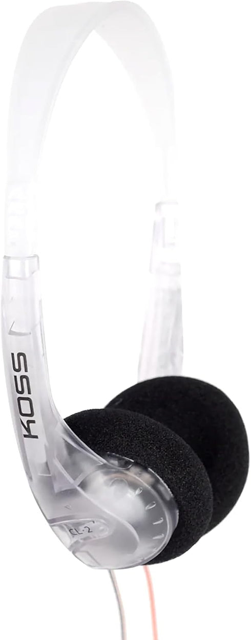 Koss CL/2 Clear Transparent On-Ear Headphone, Lightweight, 3.5mm Jack, 6 Foot Cord...