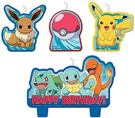 Amscan Pokemon Birthday Character Candle Set - 4 pcs, 172408...