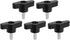 M6 x 15mm Z Type Handle Thumb Screws Plastic Head Mechanical Handle Bolts T-Shaped Wing Adjustable Knobs Carbon Steel, 5 PCS...