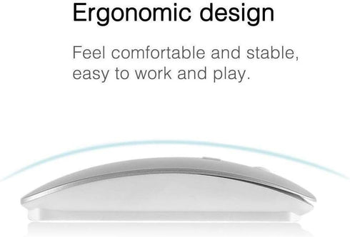 ZERU Bluetooth Mouse Rechargeable Wireless Mouse for Macbook Pro,Bluetooth Wireless Mouse for Laptop PC Computer (Silver)...