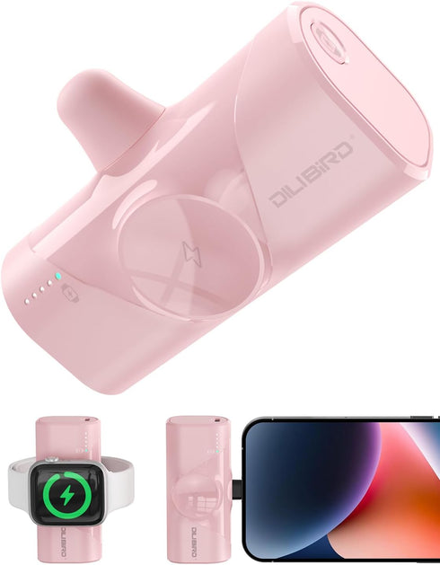 Travel Essentials Portable Charger for iPhone 14 Compact Connector Charging Battery 4500mAh Mini Power Bank Compatible with Apple Watch 9/Ultra2/8...