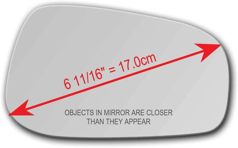 New Replacement Mirror Glass with FULL SIZE ADHESIVE for 2004 – 2006 Volvo S60 S80 V70 Passenger Side View Right RH...