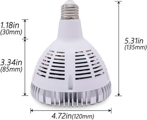 Aolyty 45w (85W Equivalent) PAR38 LED Bulb White 6000K 3500lm E26 Base 35 Degree Beam Angle Track Spotlight with Fan AC 120v (White)...
