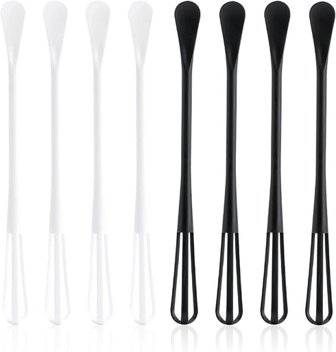8 PCS Multifunctional Mini Whisk Mini Spoon Small Whisks 2 in 1 Whisk Utensil Mini Sugar Spoon Silcone Whisks Set Non Scratch Coated Kitchen Whisk...
