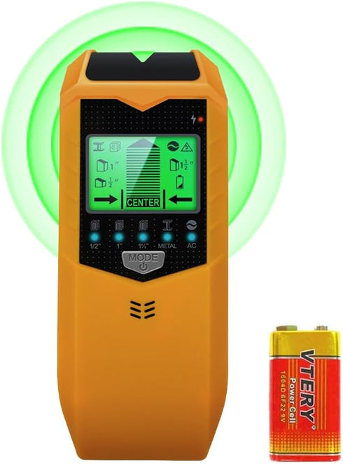Stud Finder Wall Scanner, 5 in 1 Stud Detector with HD LCD Display for Center and Edge of Wood Metal AC Wire...