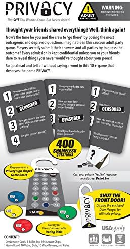 Privacy - Adult Party Game | 18+ Board Game | Fun Drinking Game to play with Friends | Reveal your friends secrets with the hilarious Privacy Card...