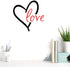 BIBITIME 16.93" x 16.93" Black Heart Red Love Wall Decal Valentine's Day Vinyl Sticker for Baby Infants Toddlers Nursery Bedroom Children Kids Roo...