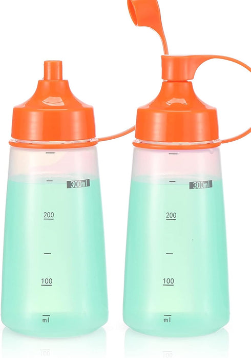 Squeeze Bottles Wide Mouth - Pack of 2 Condiment Bottle Squeeze BPA free for Chunky Sauces, Resin, Crafts, Condiment Squeeze Bottles 300 mL/10 oz....
