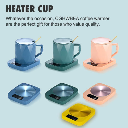 Beverage Cup Warmer for Desk Home Office with Three Temperature Up to 140?/ 60?, Coffee Warmer for Cocoa Milk Tea Water Candle, 8 Hours Auto Shut ...
