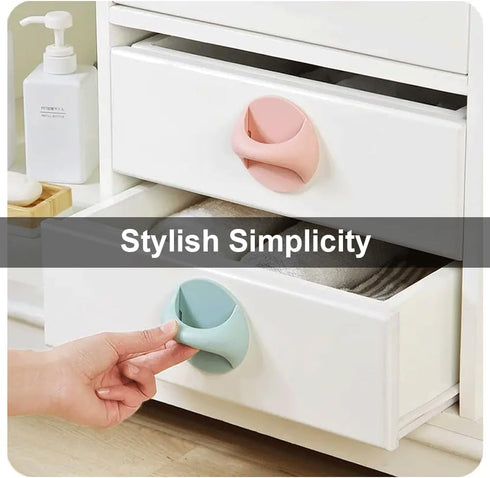 Self-Stick Instant Cabinet Drawer Handles Pulls - 4pcs PC material Push Pull Handles Helper with Adhesive Door Handle for Kitchen, Window Sliding ...