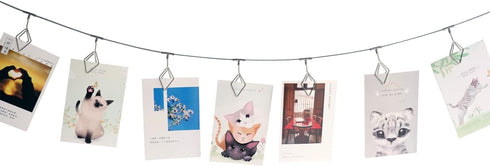 TFu Wall Hanging Photo Display, DIY Picture Photo Frame String with 12 Clips for Hanging Photos Notes and Artworks …...