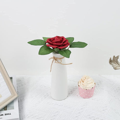 Fake Leaves for Roses Decorations, 80pcs Bulk Green Rose Leaves with Stems for DIY Wedding Bouquets Centerpieces Party Decorations Rose Vine Wreat...
