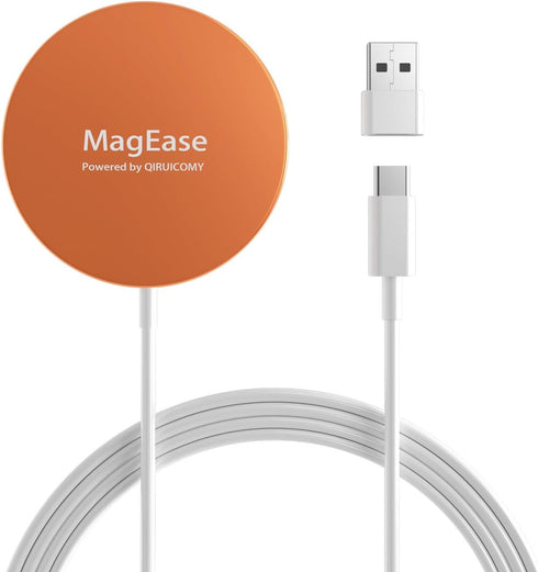 Magnetic Wireless Charger, 15W Wireless MagSafe Charger Compatible with iPhone 15/14/13/12 Series,AirPods,Samsung S24,Charging Pad with USB-C/A Co...