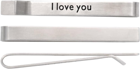 O.RIYA Gifts for Men, Secret Message Tie Bar I love you Tie Clip Mens Husband Father Gift...