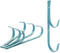 Okuna Outpost Set of 4 Pole Hanger Hooks for Pool Supplies, Lightweight Garden Tools (Blue)...