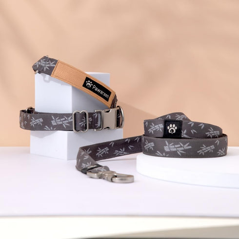 Dog Combo premium Collar & Leash, dog collar, Dog leash, Durable metal buckle set, Fashionable recycled webbing, Attachable D-ring, Adjustable siz...