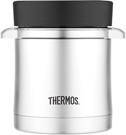 Thermos Food Jar with Microwavable Container, 12-Ounce, Stainless Steel...