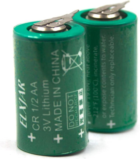 (2-Pack) CR1/2AA-SLF 3V Lithium Battery, Replacement for VARTA CR 1/2 AA Series, with Tabs 2 Pin (10mm +)...