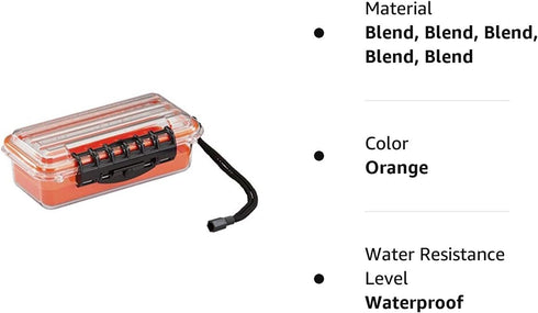 Plano Guide Series 3500 Field Box Waterproof Case, Orange, Small, Waterproof Dry Box with Wrist Strap for Boat, Kayak, and Camping, Outdoor Gear S...