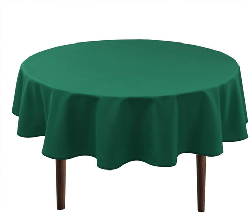 Hiasan Round Tablecloth 70 Inch - Waterproof Stain Resistant Spillproof Polyester Fabric Table Cloth for Dining Room Kitchen Party, Emerlad Green...