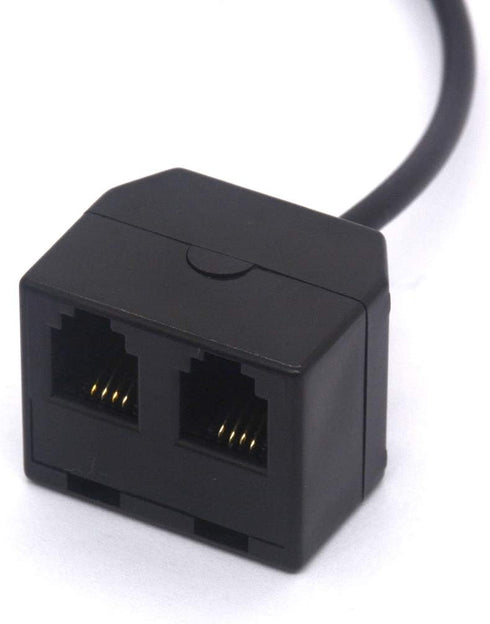 RJ9 Headset Splitter 4P4C Male to 2 RJ9 Female for Plantronics, Jabra, Hot Desking Office Phones (40cm)...
