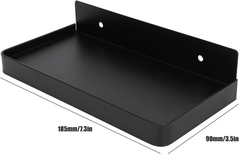 Walfront Stainless Steel Bathroom Phone Rack Holder Wall Mounted Phone Towel Storage Shelf Toilet Bathroom Supplies 185x90mm(black), Rack...