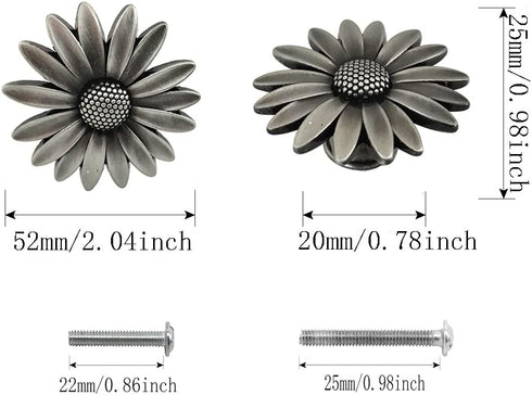 Retro Flower Knobs 4 Pcs Unique Single Hole Knob Drawer Cabinet Wardrobe Dressing Table Closet Cupboard Furniture Door Handle Hardware Decoration ...