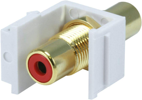 Monoprice 106548 Keystone Jack-Modular RCA with Red Center, White......