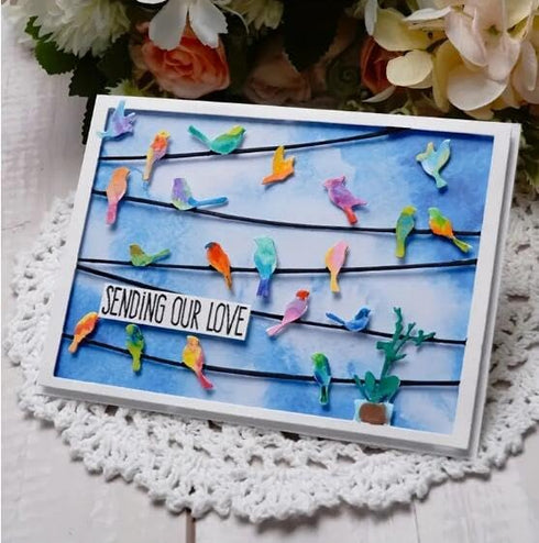 Bird on The Wire Metal Die Cuts for Card Making,Bird Flower Frame Card Cutting Dies Cut Stencils DIY Scrapbooking Album Embossing Paper Card Embos...