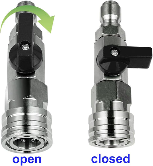 High Pressure Washer Ball Valve Kit 1/4 NPT Quick Connector 4500 PSI for Power Washer Hose...