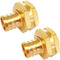2PCS Solid Brass 3/4" PEX Barb to 3/4" GHT Female Garden Hose End Connector Splicer Mender Repair Fitting...