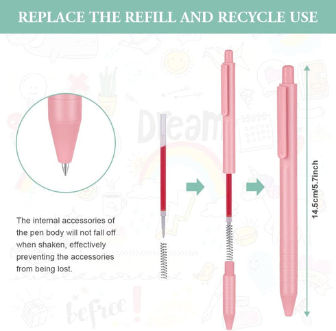 AUAUY Colored Retractable Gel Pens, 15PCS Cute Retractable Quick Dry Gel Ink Pen, Cute Pens 0.5mm Medium Point Quick Drying for Writing Drawing Jo...