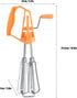 , Classic Hand Crank 18/10 Stainless Steel Churner, Dual Head Design, Effort Saving Manual Hand Mixer for Home Kitchen Cooking (Orange)...