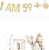 Morndew Gold Gliter I AM 59+1 Paper Banner for 60th Birthday Party Sign Backdrops Funny/Gag 60 Bday Party Wedding Anniversary Celebration Retireme...