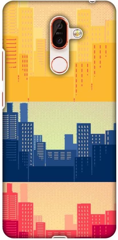 AMZER Slim Fit Handcrafted Designer Printed Snap On Hard Shell Case Back Cover with Screen Cleaning Kit Skin for Nokia 7 Plus - Colombia Flag- Cit...