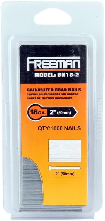 Freeman BN18-2 18-Gauge 2" Glue Collated Brad Nails (1000 Count)...