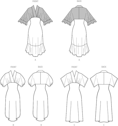McCall's Misses' Empire Waist Dress Sewing Pattern Kit, Design Code M8406, Sizes 16-18-20-22-24, Multicolor...