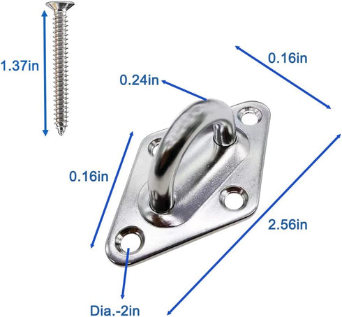 2 Sets Heavy Duty Hammock Hanging Kit,Stainless Steel Hammock Stands for Wall Ceiling Mount,Wall Ceiling Hook for Tree Swing Rope Hammock Chair Yo...