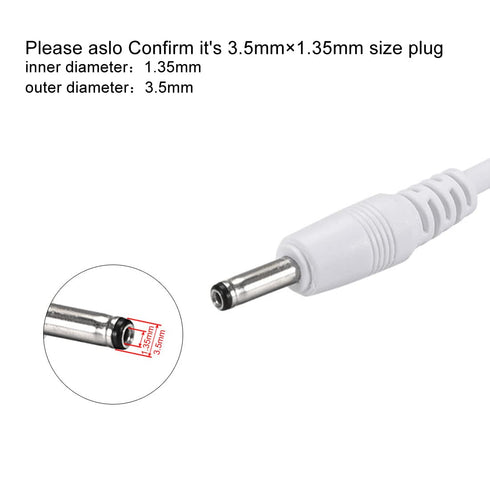 uxcell USB Type-A Male to 3.5 x 1.35mm DC 5V 1A Plug Barrel Connector Charge Cable White...
