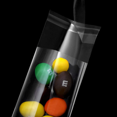 200 Pcs Thickened Pretzel Rod Bags - 2x10 Inches, Self Sealing Cellophane, Clear Individual Bags for Chocolate, Candies, Cookies...