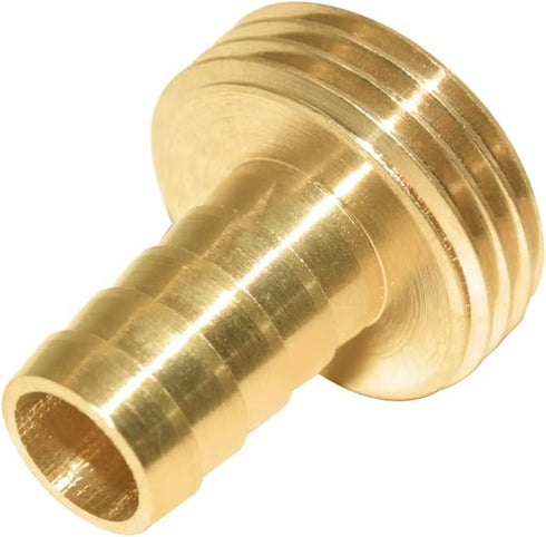 Hooshing 2PCS Garden Hose Connector 3/8" Barb x 3/4" Male GHT Thread Brass Water Hose End Mender Repair Kit with Stainless Clamps...